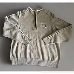 Ryder Cup Adidas Long Sleeve Sweater Quarter Zip Embroidered Wool Beige XL JBHS